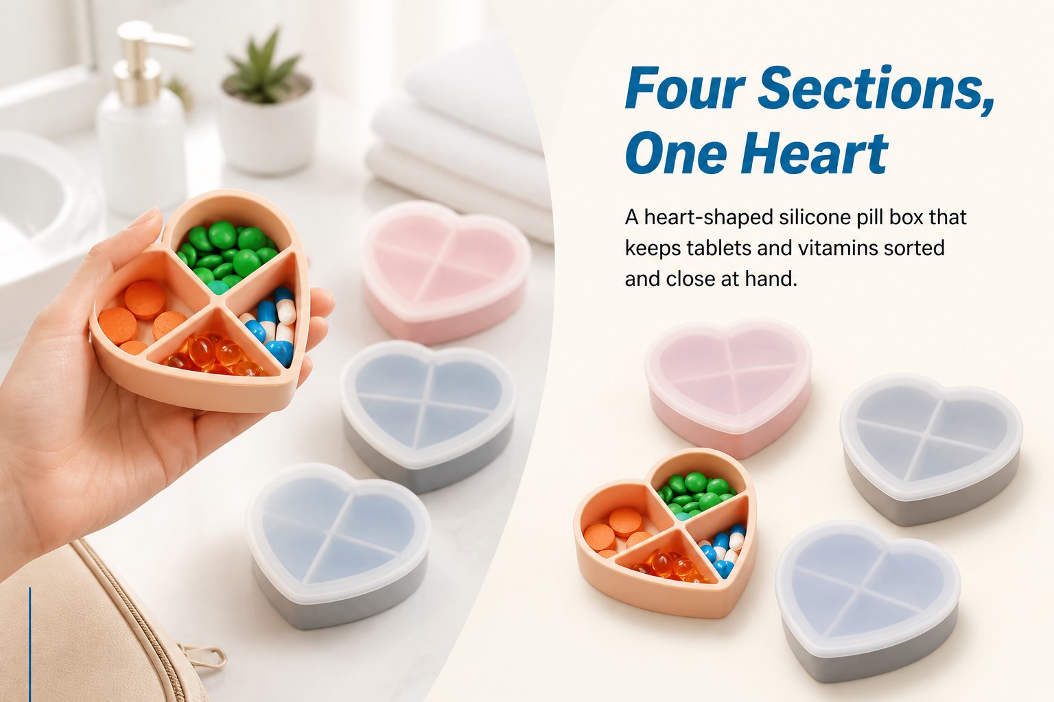 <b>Soft, Compact, and Heart-Shaped Silicone Design</b><br /> <link href="https://fonts.googleapis.com/css?family=Inter" rel="stylesheet" type="text/css" />