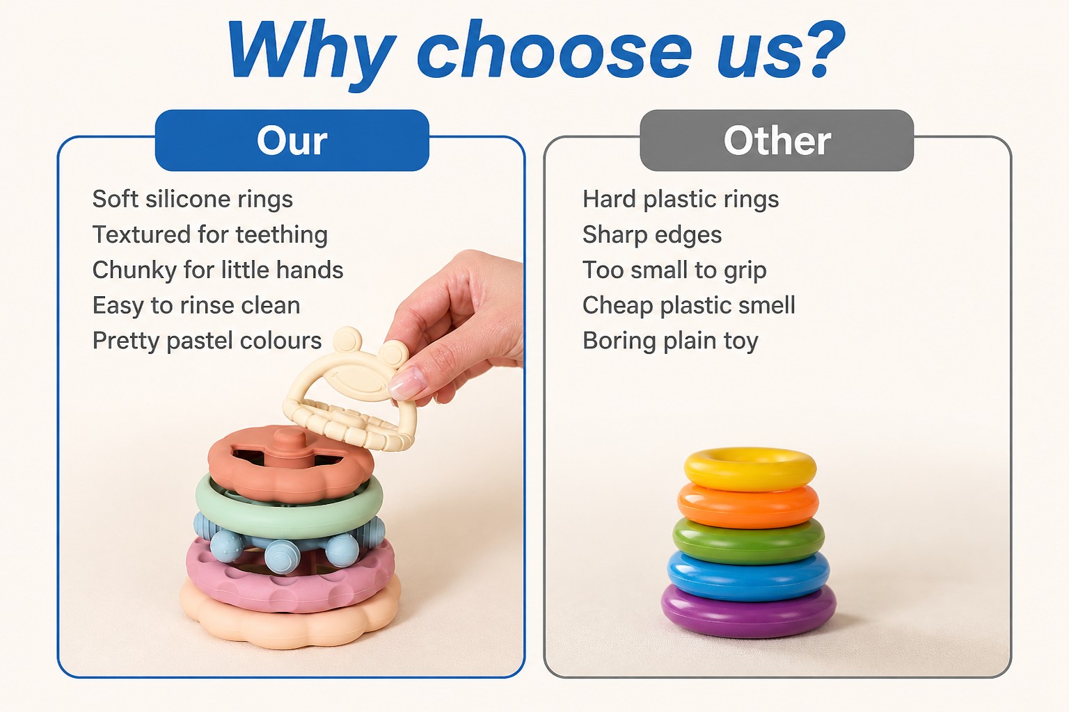 <p><b>Why Choose Our Silicone Stacking Toy for Parents</b></p> <link href="https://fonts.googleapis.com/css?family=Inter" rel="stylesheet" type="text/css" />