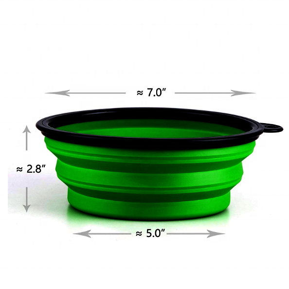 5.0 Inch Portable Silicone Pet Bowl, Foldable Expandable Water Feeding Travel Bowl Cup Dish for Pet Dog Cat 1000ml