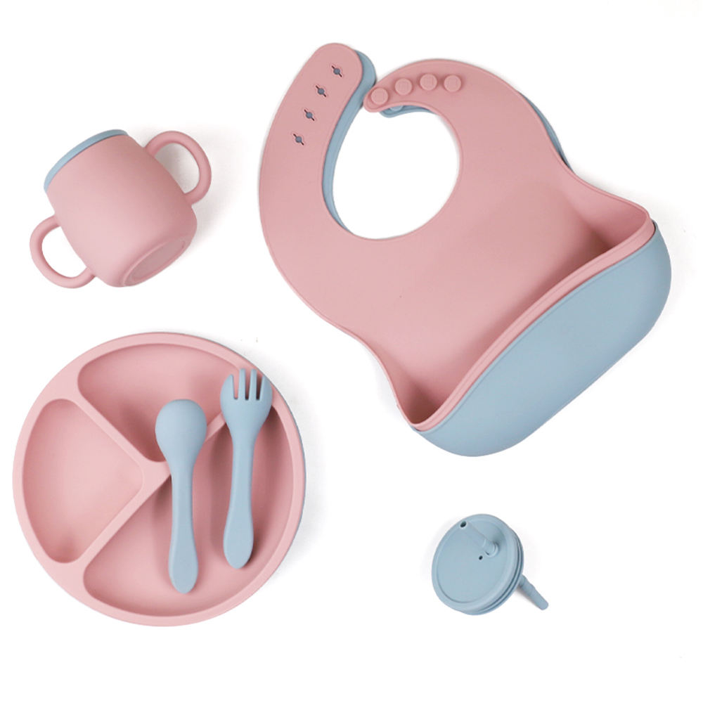 OEM ODM BPA Free Children Tableware Silicone Bowl Weaning Suction Plate Baby Feeding Toddler Feeding Set