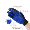 Pet Grooming Glove - Gentle Deshedding Brush Glove - Efficient Pet Hair Remover Mitt - Massage Tool with Enhanced Five Finger