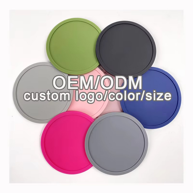 Custom Silicone Rubber Bar Cup Coasters Durable Heat Resistant Drink Cup Mat Kitchen Drinks Insulation Mat