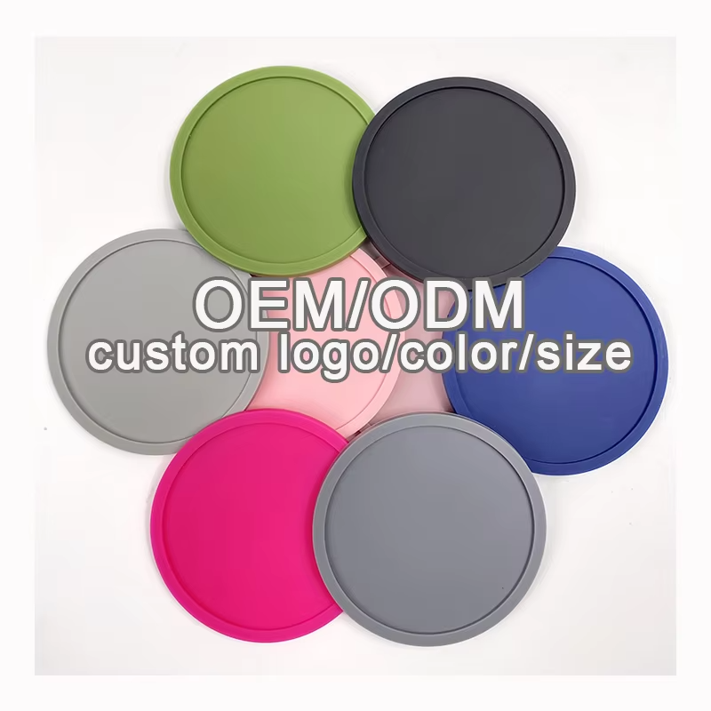 Custom Silicone Rubber Bar Cup Coasters Durable Heat Resistant Drink Cup Mat Kitchen Drinks Insulation Mat