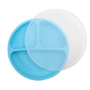 Wellfine Suction Cup Toddler Plates with Suction Custom Baby Plates Silicone with Spoon and Fork