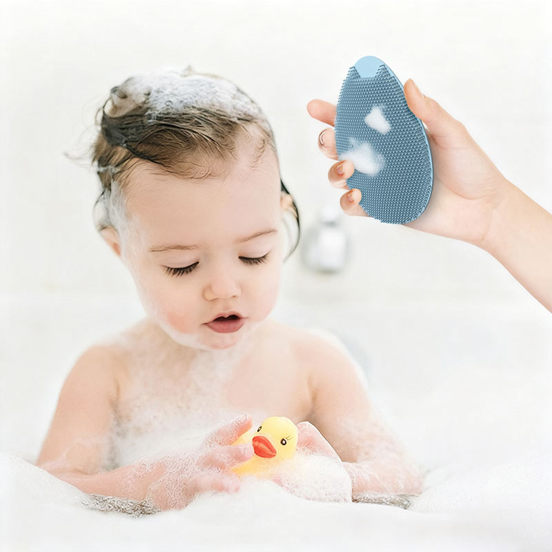 Brosse de nettoyage de cheveux en Silicone souple, r&eacute;utilisable, nettoyant pour le bain de b&eacute;b&eacute;, masseur, &eacute;purateur, brosse &agrave; shampoing pour b&eacute;b&eacute;