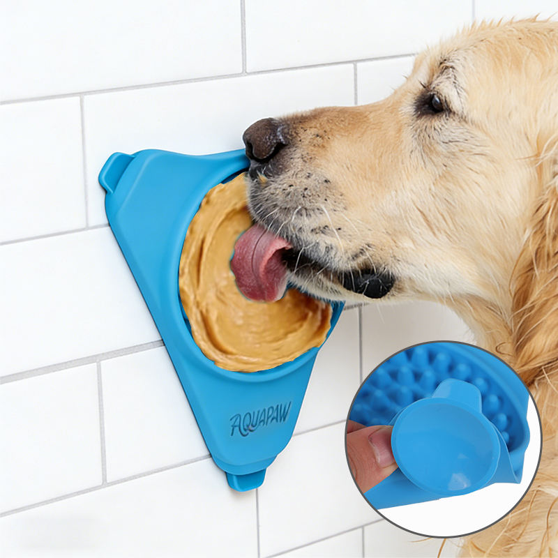 Dog Training Slow Feeder Lick Mat Bathing Grooming Bowl with Strong Suction Silicone Food Grade Dog Licking Pad Free Sample