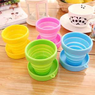 Modern Candy Color Silicone Telescopic Gargle Cup 200ml for Home Outdoor Sports Travel Business-Folding Advertising Cup Gift