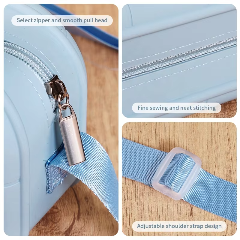 Large Capacity Waterproof Silicone Makeup Bag Fashionable Multi-Functional Cosmetic Storage Zipper Bag