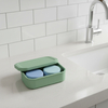 Silicone Soap Box Holder Leakproof Silicone Travel Soap Case Portable Drainage Layer Shatterproof Soap Dish Holder