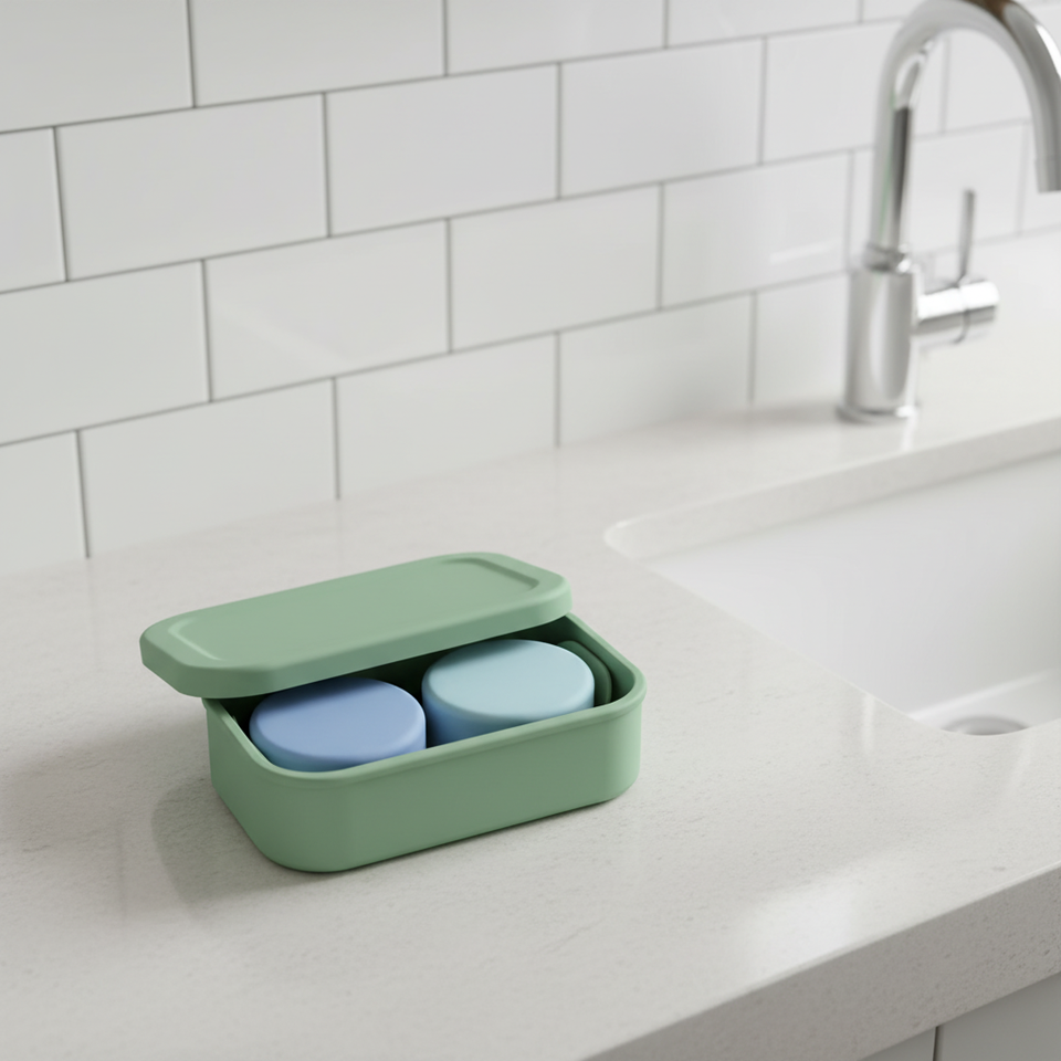Silicone Soap Box Holder Leakproof Silicone Travel Soap Case Portable Drainage Layer Shatterproof Soap Dish Holder