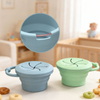 Foldable Silicone Cups with Lid Children's Tableware Toddler Snack Storage Container Gift Collapsible Cup