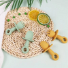 BPA Free Silicone Baby & Toddler Feeding Utensils Children's Design Style-Safety Food Spoon Fork