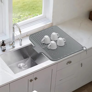 Anti-Slip Thick Silicone Dish Drying Mat Heat-Resistant Drying Pad Sink Draining Pad Faucet Silicone Dish Drying Mat
