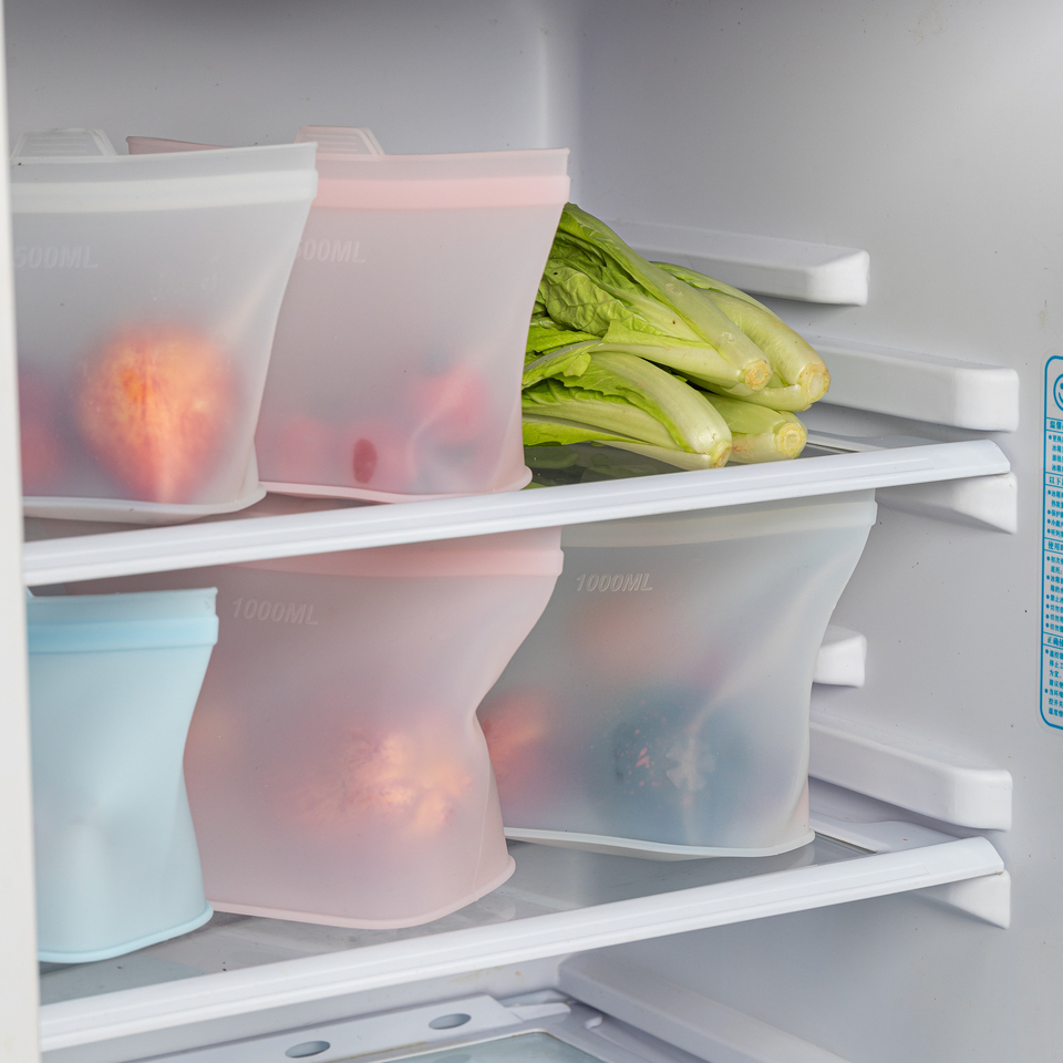 Microwave Safe Food Storage Bag Refrigerator Preservation Food Grade Silicone for Fresh Foods