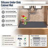 Custom Waterproof Kitchen Sink Mat with Drain Hole Anti-slip Kitchen Cabinet Protector Under Mat Sink Silicone Mat