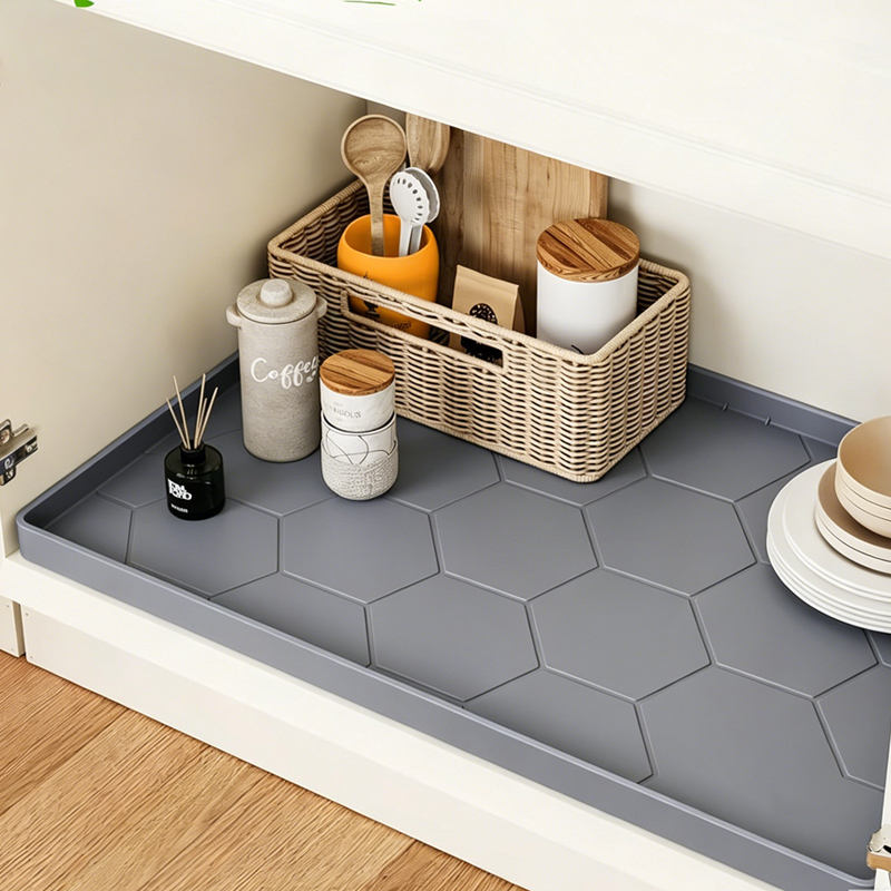 Large Premium Waterproof Silicone Drip Tray Liner Silicone Kitchen Cabinet Water Leak Protection Under the Sink Silicone Mat