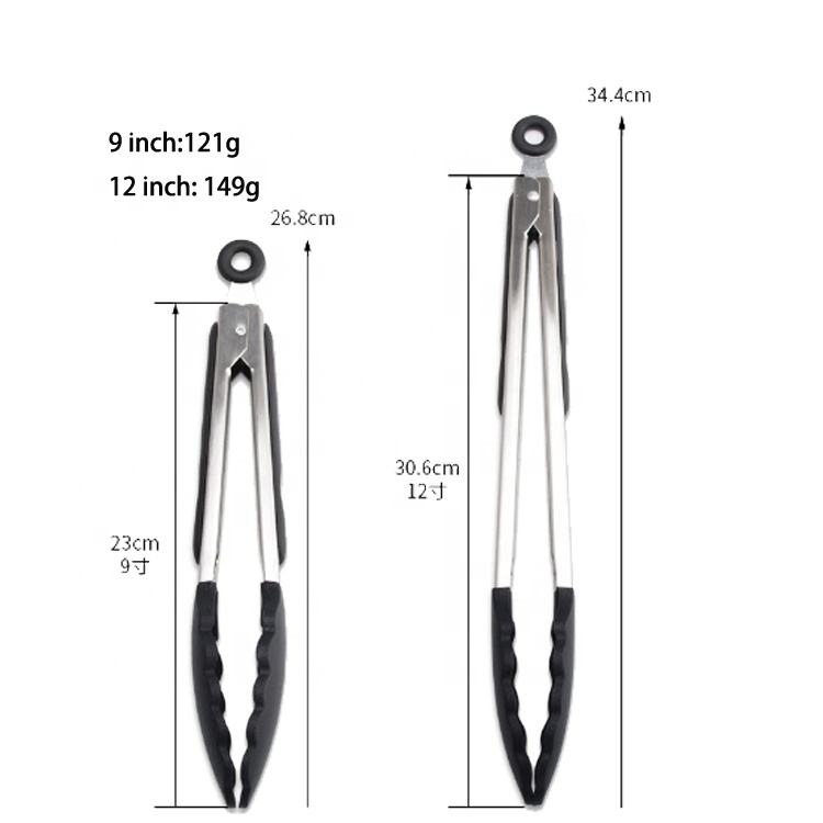9 Inch and 12 Inch Platinum Silicone Ice Tongs,BBQ Tongs,Food Tongs