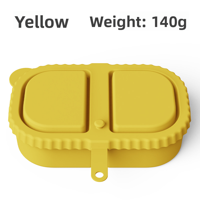 Collapsible Outdoor Snack Silicone Container Double Compartment Leak-Proof Silicone Reusable Snack Containers with Lids