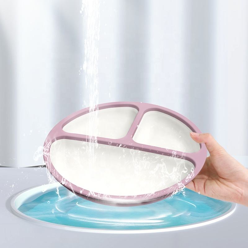 New Arrival BPA Free Food Grade Baby Silicone Suction Plate Baby Tableware Classic Silicone Dining Plate for Baby Kids