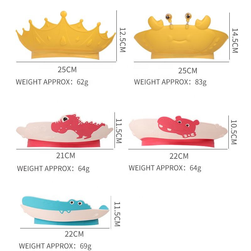 Wellfine Adjustable Kids Bath Cap Waterproof Child Shower Hat for Hair Washing and Bathing Baby Cleaning Protection