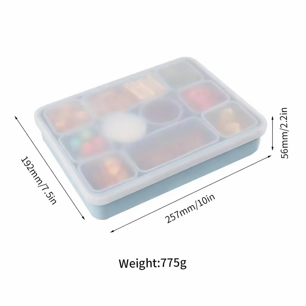Silicone Kids Lunch Box - Divided Snack Container, Portable