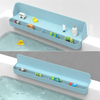 Bathtub Splash Guard Silicone Water Barrier Bathtub Bathroom Splash Proof Storage Suction Cup Tray Anti-slip Toy Holder Storage