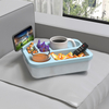 New Arrivals Silicone Couch Caddy Snack Box Waterproof Organizer Tray with Cup and Phone Holder for Bed Car Seat Beach Use