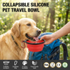 Custom logo Pet Folding Silicone Bowl Outdoor Easy Washable Foldable Dog Bowl Collapsible Puppy Bowl With Carabiners
