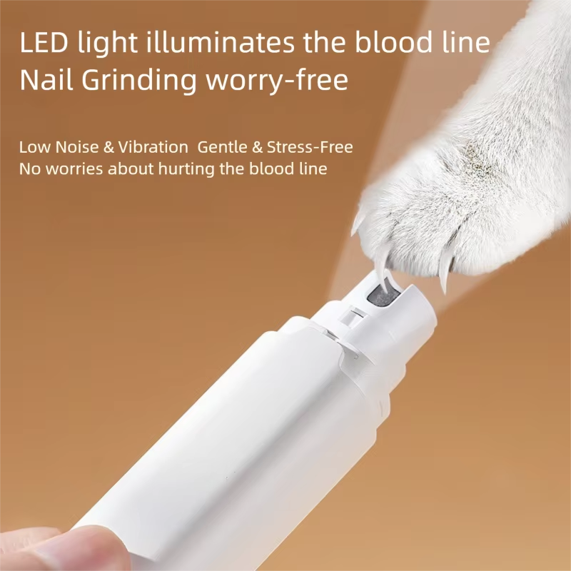 Led 빛을 가진 조용한 전문 충전식 휴대용 전기 고양이 손톱 트리머 애완견 손톱 분쇄기