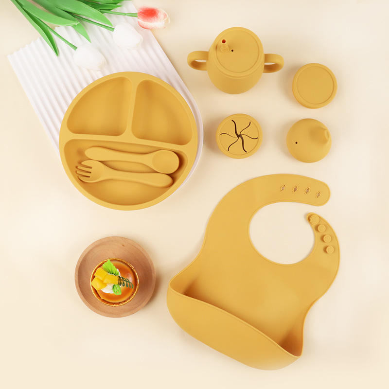 Wellfine Custom 2026 Top Seller Baby Supplies Silicone Baby Feeding Set Newborn Set Gift Baby Plate Set