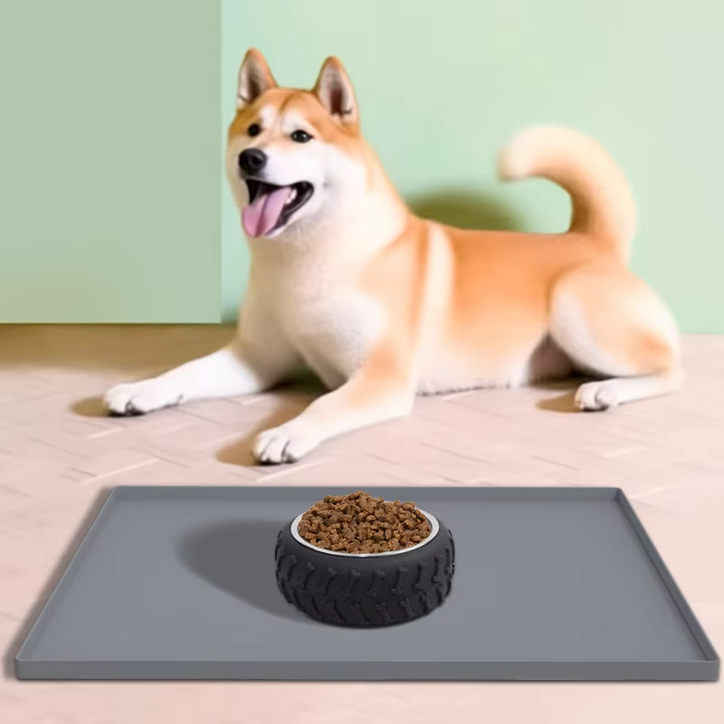 卸売両面滑り止めペット給餌マット長方形簡単にきれいな防水犬猫マット