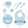 Custom Design Color Food Grades Silicone Baby Bib Dinnerware Sets Bowl Kids Dining Silicone Baby Feeding Set Kids Dining Set