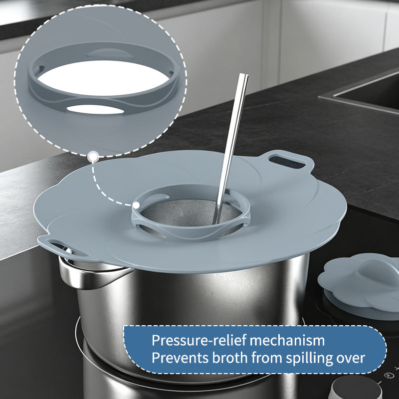 2027 New Arrivals Wholesale Safe Cooking Boil Over Microwave Lid Silicone Spill Stopper Pot Cover