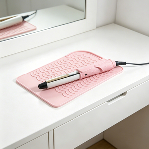 Custom Logo Heat-Resistant Silicone Travel Hair Straightener Mat Silicone Portable Foldable Curling Iron Insulation Pad