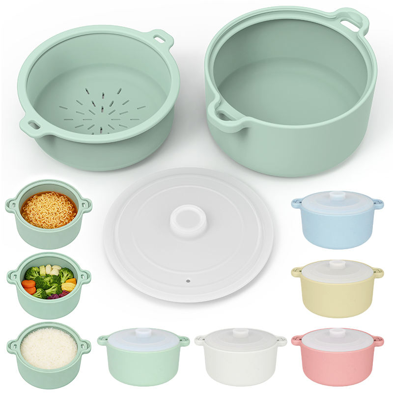 Silicone Microwave Steamer Bowl Oven Safe Food Steamer for Vegetables