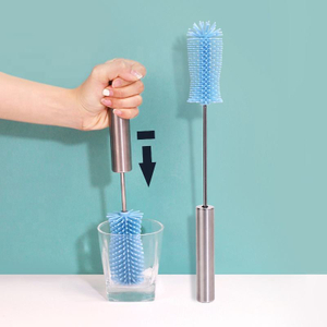 Custom Silicone Baby Brush Bottle Reusable Baby Bottle Brush for Cleaning