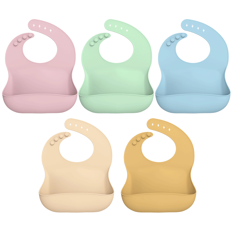 Custom Silicoco Baby Bibs Wholesale Waterproof Bib Bpa Free Adjustable Easy Clean Baby Silicone Bib for Babies Toddlers