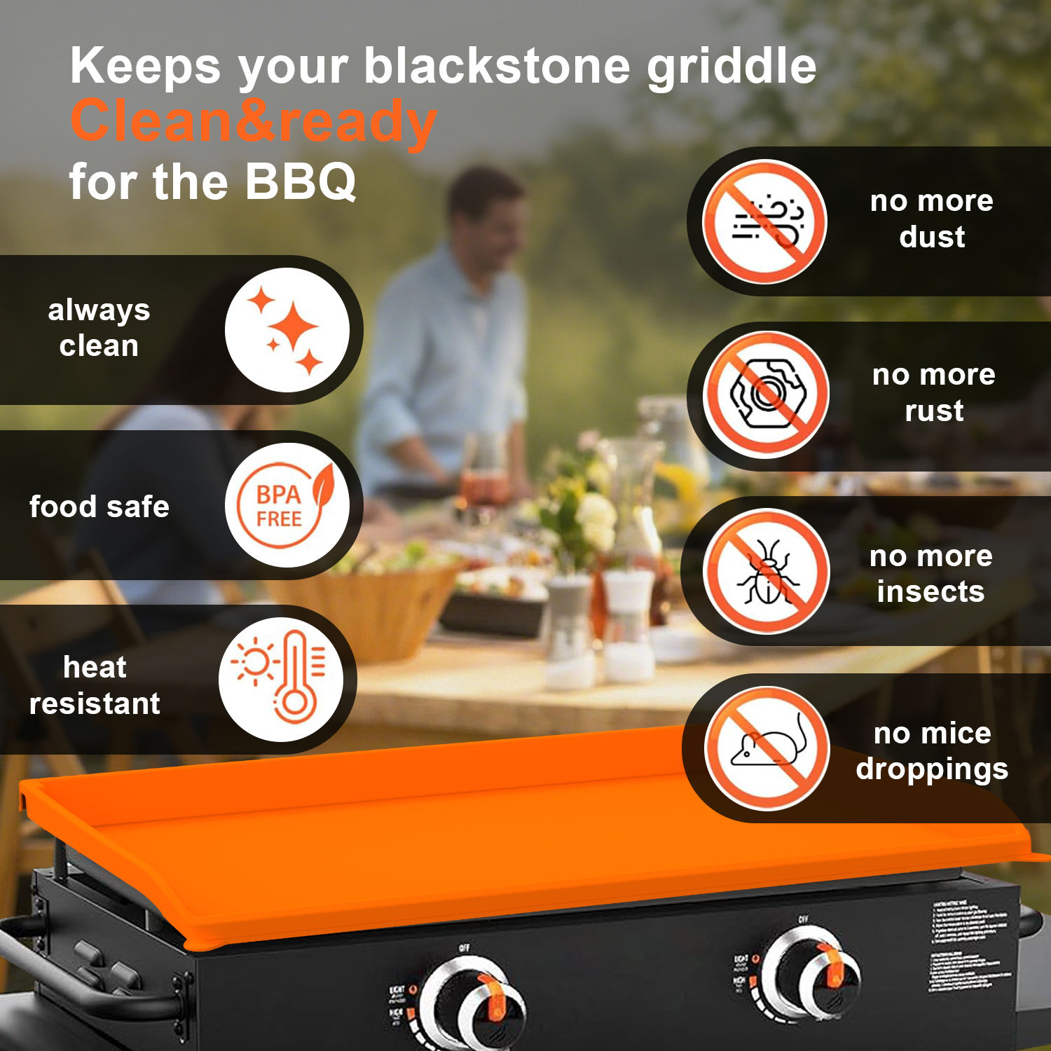 Silicone Baking Mats Nonstick Cover BBQ Grill Mat Silicone Grill Cover Griddle Protective Mat Silicone for Blackstone
