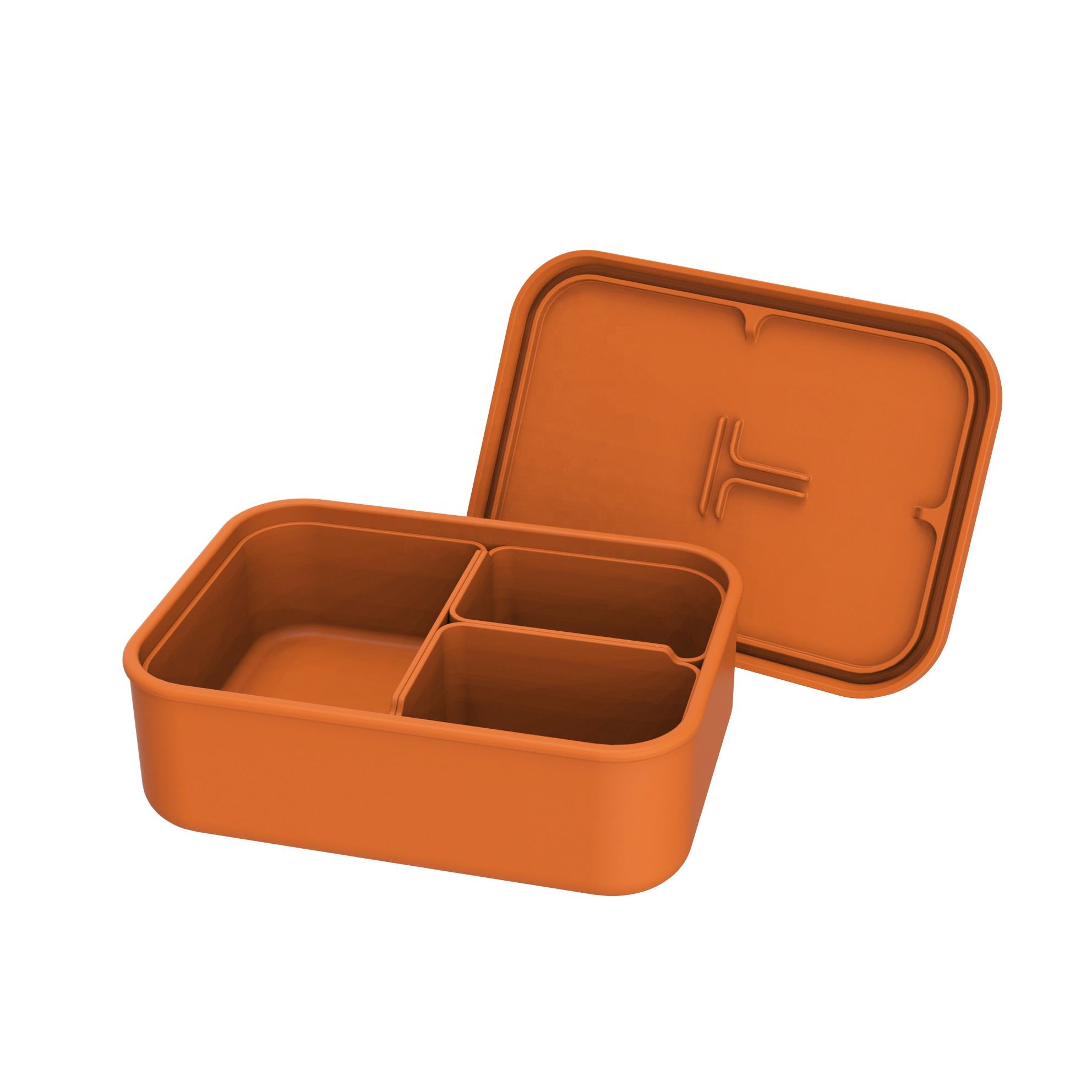 Wholesale Food Grade Removable Silicone Lunch Box Leakproof School Bento Lunch Box Microwaveable Easy to Clean