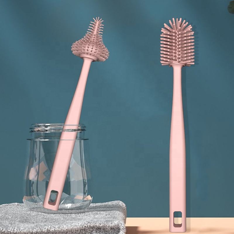 Custom Baby Feeding Nipple Mini Cleaning Cleaner Silicone Bottle Brush Cleaning Brush Silicone Cleansing Brush