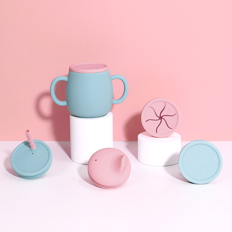 Unbreakable BPA-Free Silicone Baby Sippy Cup with Soft Spout Dishwasher Safe Toddler Training Cup
