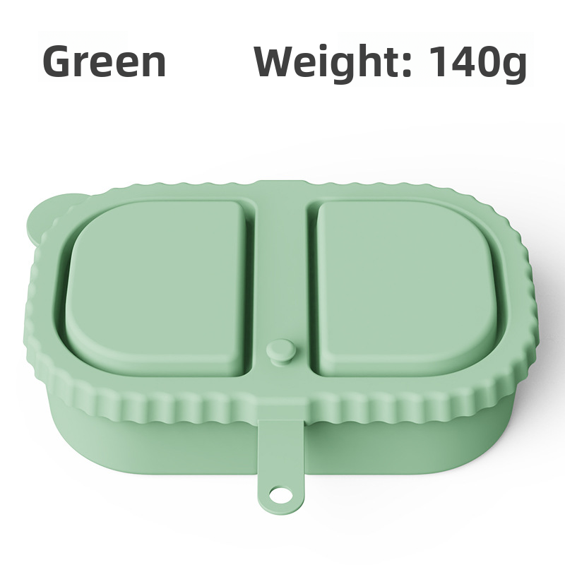 Collapsible Outdoor Snack Silicone Container Double Compartment Leak-Proof Silicone Reusable Snack Containers with Lids