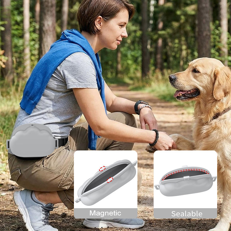 Silicone Fanny Pack Dog Custom Treat Pouch with Training Clickerfor Pet Traininlg Walking