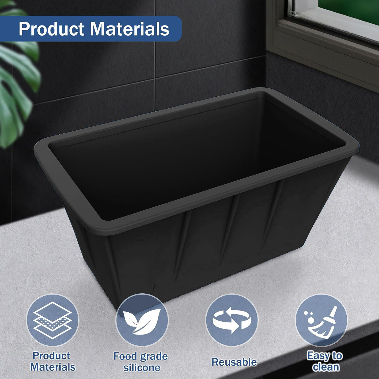 Custom Reusable Silicone Ice Block Mold Easy Release Big Ice Cube Tray for Outdoor Camping Ice Cream Maker Tool