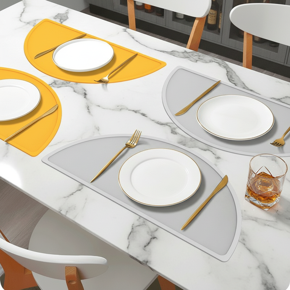 Tapis de salle &agrave; manger Portable r&eacute;utilisable sans Bpa pour enfants, tapis de table antid&eacute;rapant pour b&eacute;b&eacute;, napperons imperm&eacute;ables en Silicone pour enfants