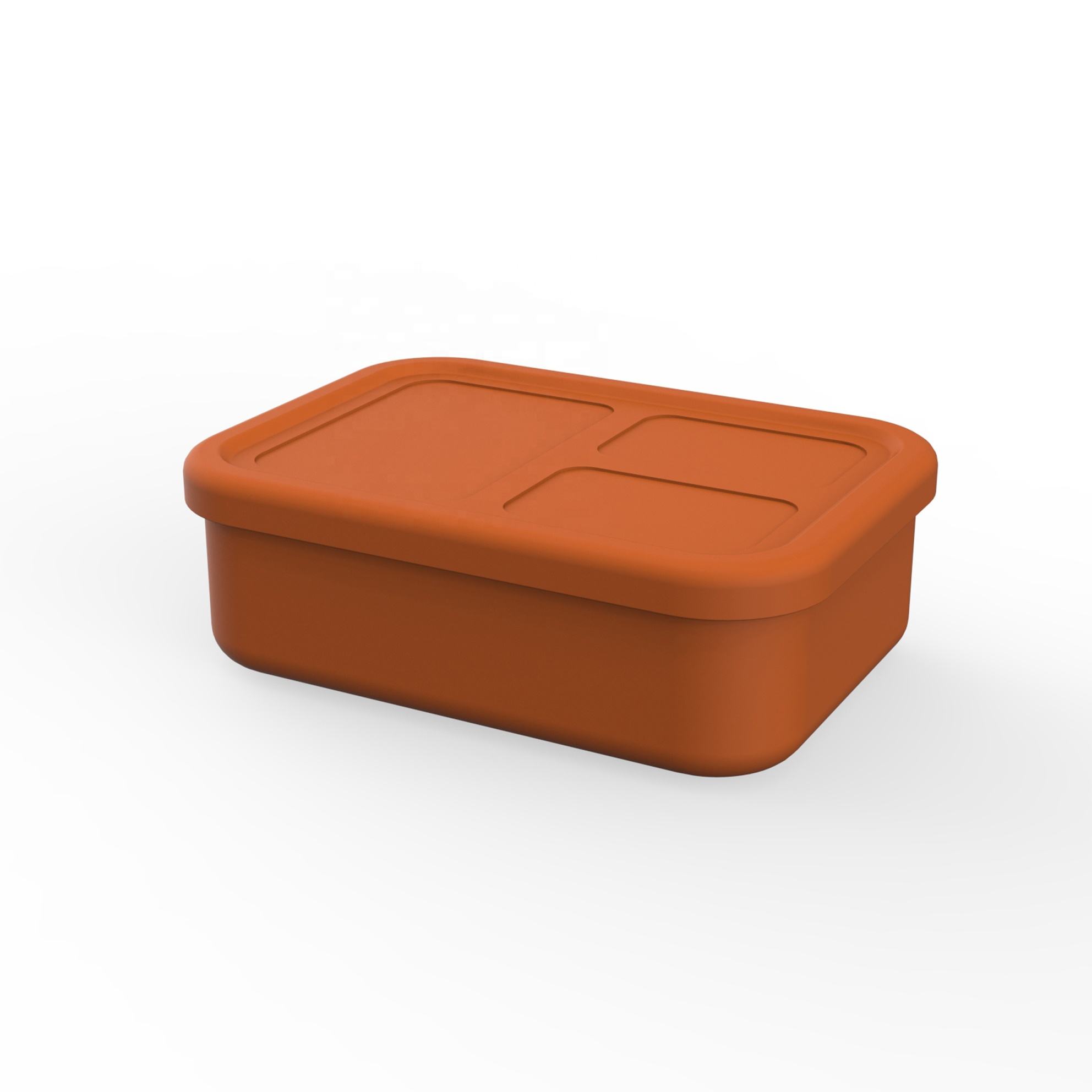 Wholesale Food Grade Removable Silicone Lunch Box Leakproof School Bento Lunch Box Microwaveable Easy to Clean