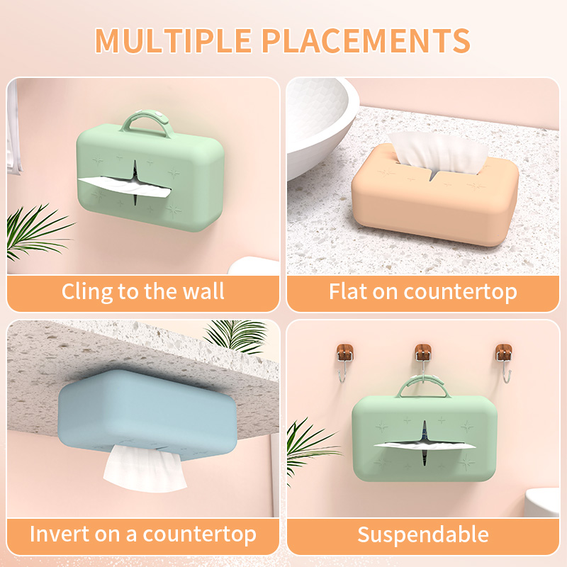 Silicone Tissue Box Holder with Suction Cup - Napkin Case