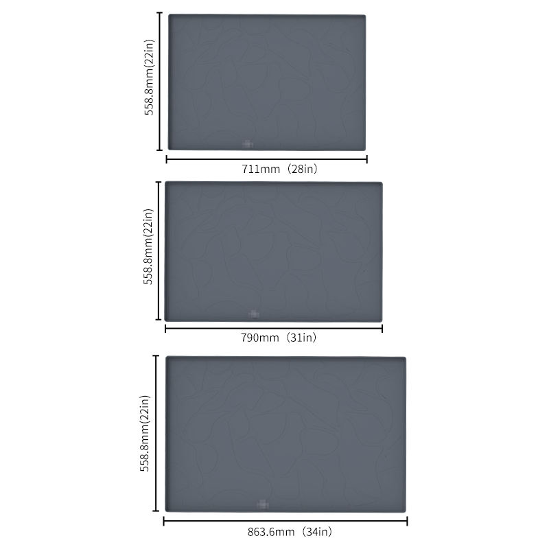 Anti slip Kitchen Cabinet Mats Wholesale Table Mats Silicone Pad Waterproof Silicon Under the Bathroom Sink Cabinet Mat