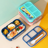 BPA-Free Rectangular Four Compartment Microwaveable Clamshell Bento Box Freshness Preservation Lunch Container for Students