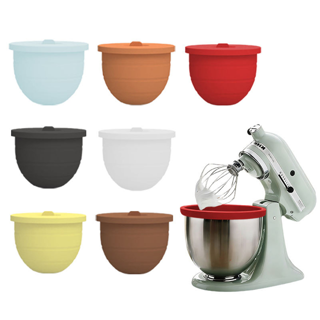 Silicone Bowl Liners for Tilt-Head 5 Quart KitchenAid Mixers Liners with Lids for KitchenAid Stand Mixers Silicone Bowl Liners